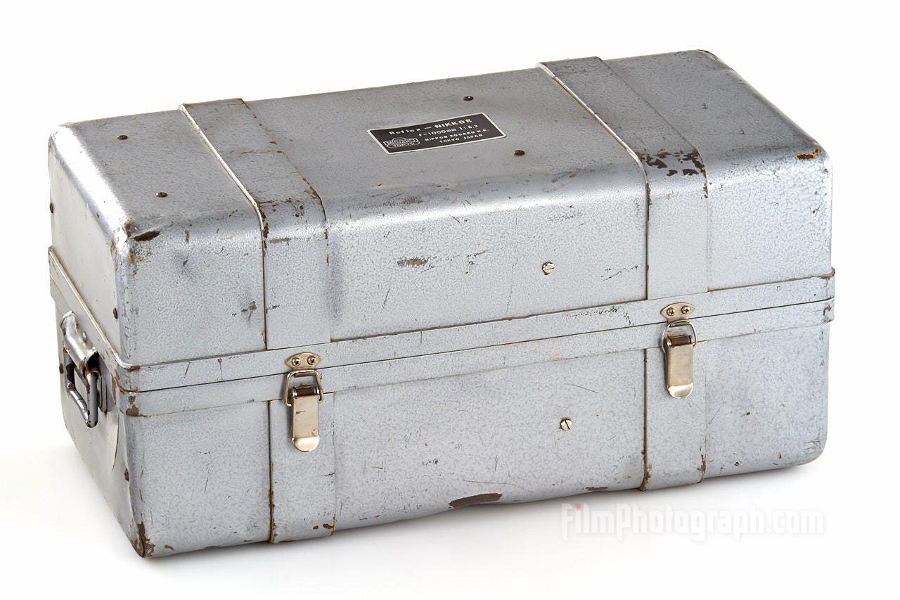 Nikon ƒ6.3/100cm SLR lens Reflex-Nikkor grey case, 1959