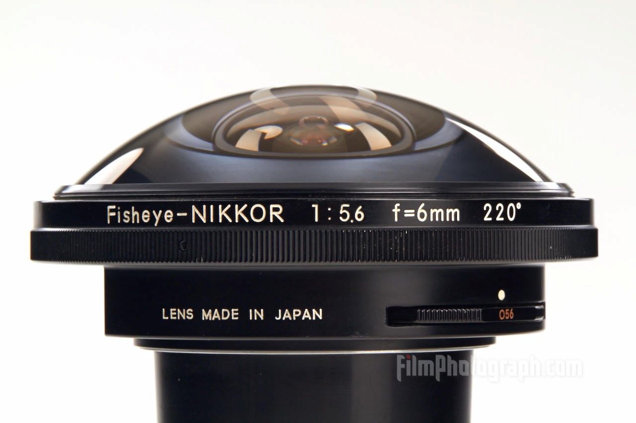 Nikon Fisheye-Nikkor lens 5.6/6mm 220°, 1970