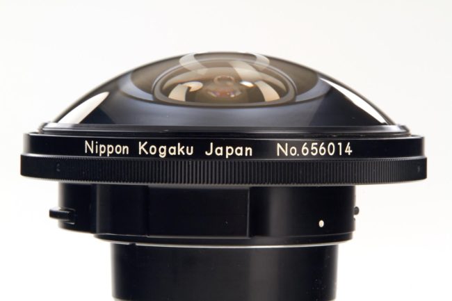 Nikon Fisheye-Nikkor lens 5.6/6mm 220°, 1970