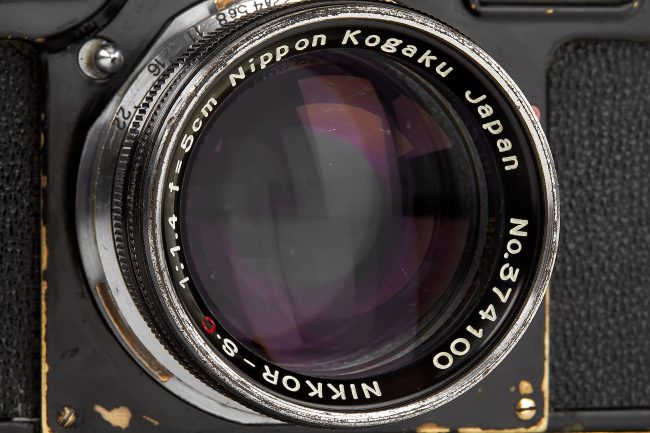 Nikon S2 black paint 1956 front lens