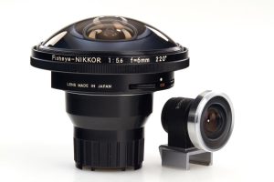 Nikon Fisheye-Nikkor lens 5.6/6mm 220°, 1970