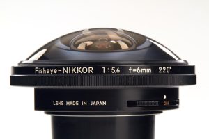 Nikon Fisheye-Nikkor lens 5.6/6mm 220°, 1970