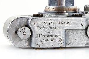 Fed I “Fedka” SN 523, 1934 top view nameplate and rewinder