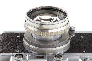 KMZ Fed Zorki rangefinder film camera, 1948 lens from top