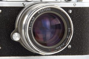 KMZ Fed Zorki rangefinder film camera, 1948 lens front