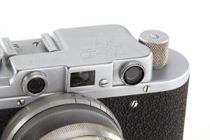 KMZ Fed Zorki rangefinder film camera, 1948 vf rf detail