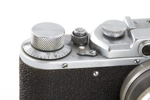 KMZ Fed Zorki rangefinder film camera, 1948 winder detail