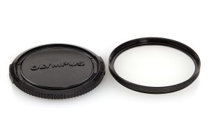 Olympus M1 black paint 1972 lens cap and filter