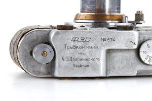 FED I “Fedka” rangefinder 35mm film camera nameplate SN 674, 1934