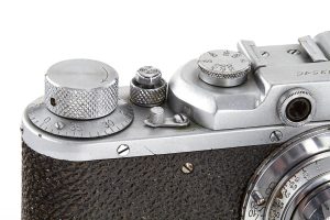 Fed Ic prototype rangeinder 35mm film camera dials front, 1938