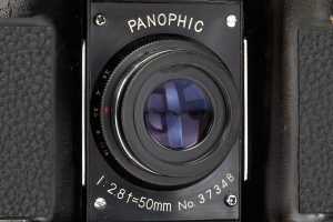 Panon Panophic medium format film panoramic camera, 1963 lens