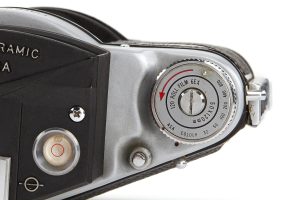 Panon Panophic medium format film panoramic camera, 1963 dials