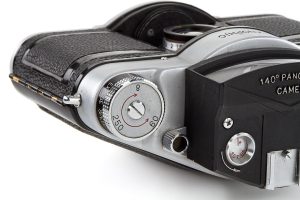Panon Panophic medium format film panoramic camera, 1963 winder