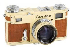Carl Zeiss Jena Contax Jena Ivory 35mm film rangefinder camera 1947 front