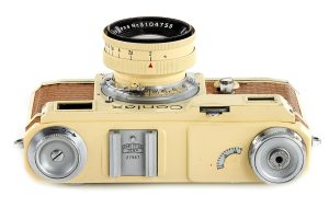 Carl Zeiss Jena Contax Jena Ivory 35mm film rangefinder camera 1947 top view