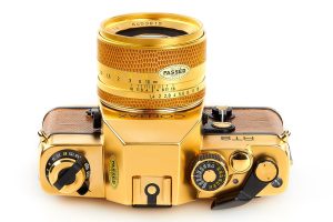 Contax RTS Gold 50th Anniversary 35mm SLR film camera 1982 top view