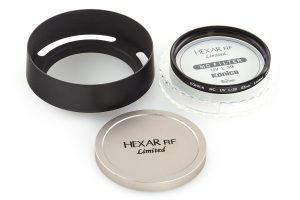 Konica M-Hexanon 1.2/50mm cap hood and filter
