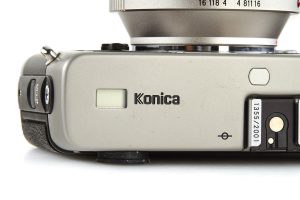 Konica Hexar RF Limited 35mm film rangefinder camera with M-Hexanon 1.2/50mm display