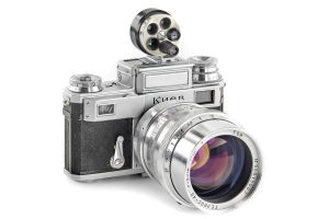 GOI Helios-40 1.5/8.5cm prototype rangefinder lens 1950 with Kiev camera body