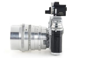 GOI Helios-40 1.5/8.5cm prototype rangefinder lens 1950 left side view