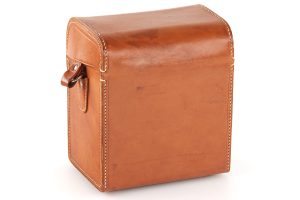 Hasselblad Supreme Wide Angle medium format roll film camera with Biogon 4.5/38mm 1954 leather case front