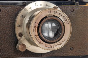 Leica II Mod. D 35mm film rangefinder camera “Swedish Army” 1934 lens front