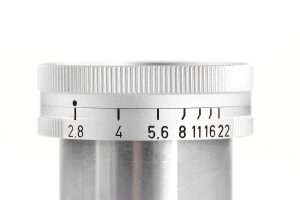 Leitz Elmar 2.8/5cm A36 prototype, 1955 aperture dial