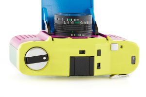 Minox 35 multicolor prototype, 1980s top detail