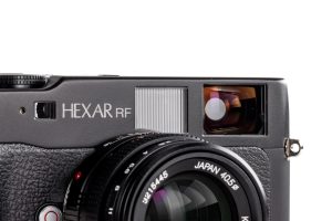 Konica Hexar RF black VF RF front detail