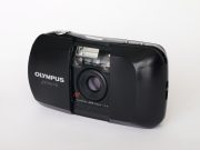 Olympus µ[mju:]-1 fully automatic 35mm film compact point-and-shoot camera front open